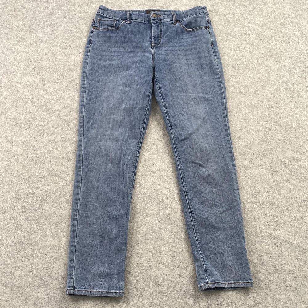 Chico's So Slimming Ankle Jeans Womens (32x26) Blue Med Wash Stretch Denim